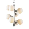 8-Light Silver Brushed Steel Chandelier Home